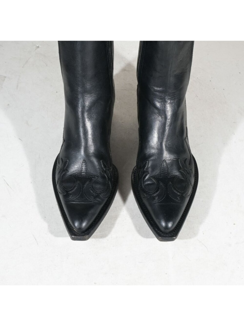 Golden Goose Black Leather Western Chelsea Ankle Boots Italy Womens 39 - Picture 5 of 9